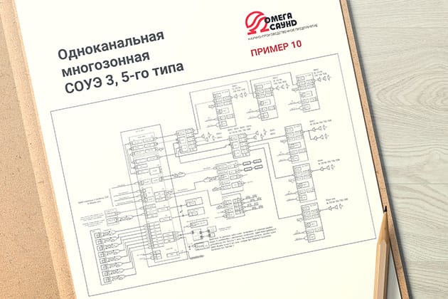 Одноканальная многозонная СОУЭ 3, 5-го типа (пример 10)